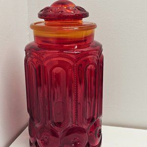 LE Smith Amberina Moon and Stars Cannister